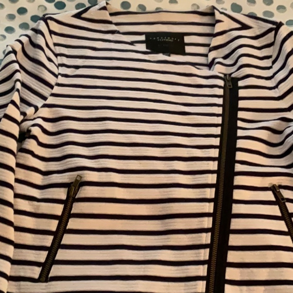 Sanctuary Navy and White Striped Jacket